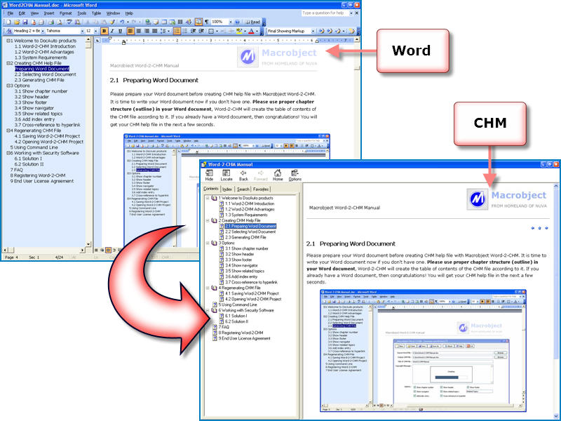 Macrobject Word-2-CHM Converter Screenshot