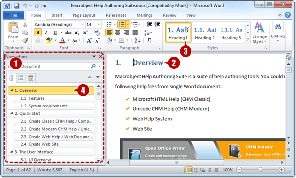 Create Document for Help Authoring Suite 2012, ChmHelp Authoring Suite 2012 and WebHelp Authoring Suite 2012