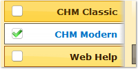 Select CHM Modern to create Unicode CHM Help file.