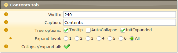 Contents tab options for creating Unicode CHM file