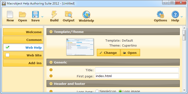 WebHelp Authoring Suite 2012 7.3012.2067 screenshot